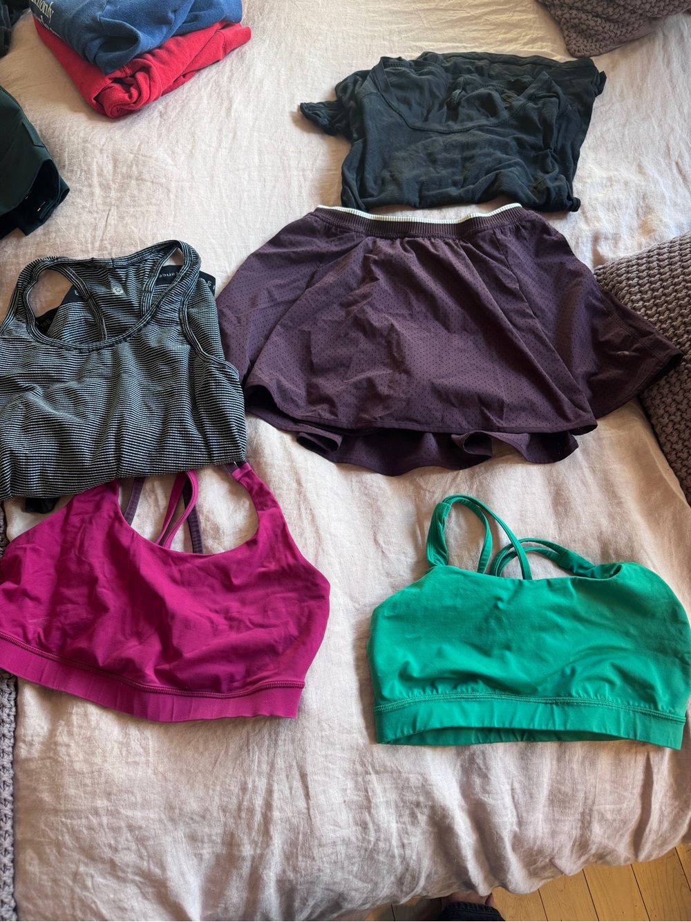 lululemon athletica sports bras, tops and skort